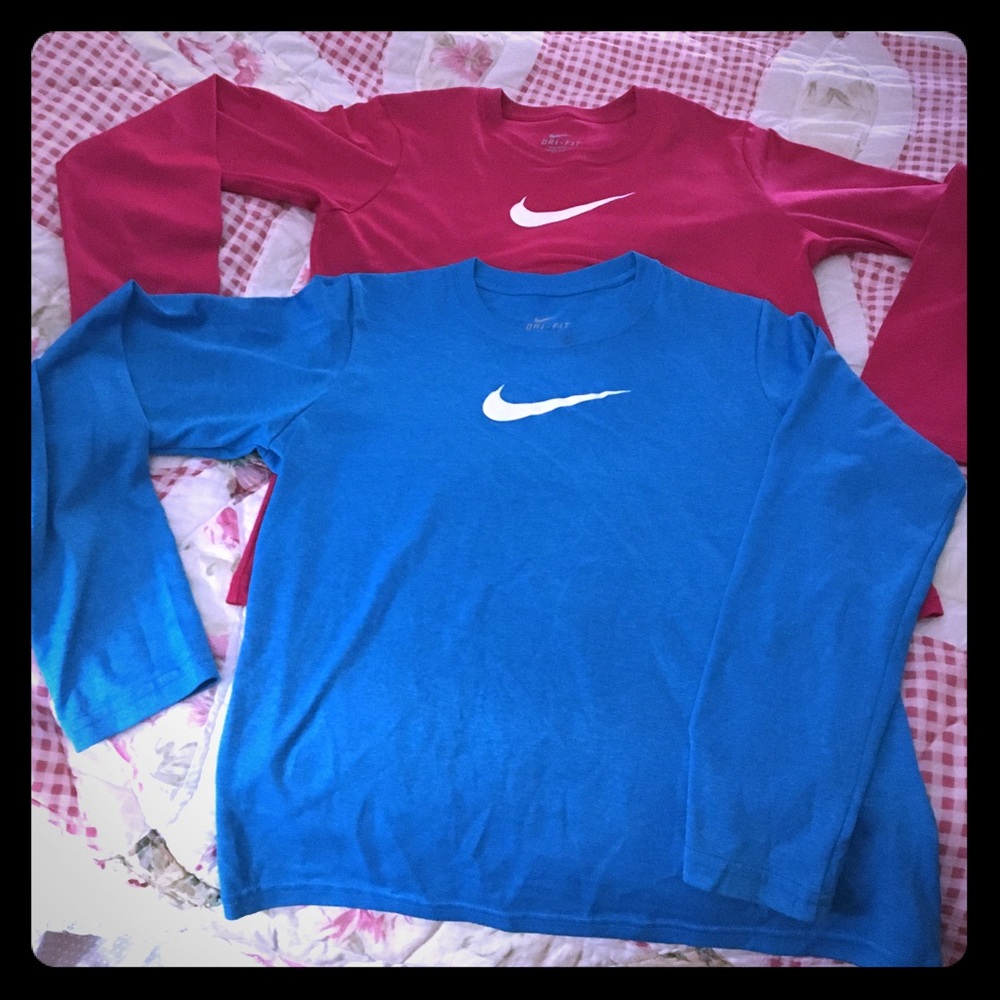 Nike Dri-Fit Long Sleeve Shirts size L (girls)